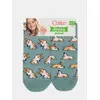 Хлопковые женские носки happy с рисунками "corgi" 388 серо-бирюзовый, 17С-21СП, 36-39 (23-25), ,  - 6
