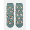 Хлопковые женские носки happy с рисунками "corgi" 388 серо-бирюзовый, 17С-21СП, 36-39 (23-25), ,  - 4