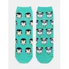 Хлопковые женские носки happy c рисунками "panda & penguin" 372 бирюза, 18С-227СП, 36-39 (23-25), CONTE ELEGANT,  - 3