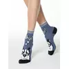 Хлопковые женские носки happy с пушистым рисунком "хаски" 425 темный джинс, 18С-268СП, 36-39 (23-25), CONTE ELEGANT,  - 1