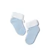 Теплые махровые детские носки sof-tiki (с отворотом, декор) 212 голубой, 15С-4СП, 10, CONTE-KIDS,  - 1