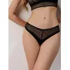 Трусы женские «бразилиана» из фактурного кружева с фигурным вырезом grafic lace lbr 1984 black, 21С-2001ТСП, 90/XS, CONTE ELEGANT,  - 1