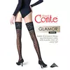 Чулки с ажурной резинкой и цветочным рисунком glamor nero, 22С-140СП, 23-25 (1/2), CONTE ELEGANT,  - 1