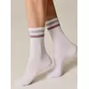 Носки женские хлопковые с яркими полосками из люрекса active 157 белый-светло-серый, 19С-65СП, 36-37 (23), CONTE ELEGANT,  - 2
