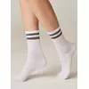 Носки женские хлопковые с яркими полосками из люрекса active 157 белый-серый, 19С-65СП, 38-39 (25), CONTE ELEGANT,  - 1