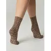 Плотные женские носки с вывязанным рисунком «сердечки» fantasy nero-natural, 23С-84СП, 36-39 (23-25), CONTE ELEGANT,  - 3