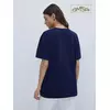 Женская футболка oversize из 100% хлопка omsa omt_d1301 blu notte, , 46 (M), OMSA, - 3