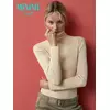 Водолазка с высоким воротником с подворотом (кашкорсе) minimi 1731с fresh beige, , 44 (S), MINIMI, - 4