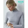 Водолазка с высоким воротником с подворотом (кашкорсе) minimi 1731с fresh grigio melange, , 44 (S), MINIMI, - 4