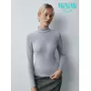 Водолазка с высоким воротником с подворотом (кашкорсе) minimi 1731с fresh grigio melange, , 44 (S), MINIMI, - 1