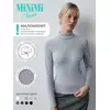 Водолазка с высоким воротником с подворотом (кашкорсе) minimi 1731с fresh grigio melange, , 44 (S), MINIMI, - 5