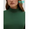 Водолазка с высоким воротником с подворотом (кашкорсе) minimi 1731с fresh verde foresta, , 44 (S), MINIMI, - 3