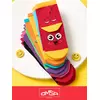 Носки детские (смайлики) omsa kids calzino 21p42 rosso, , 27-30 (16-18), OMSA, - 3