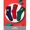 Детские теплые высокие носки с шерстью (новый год) omsa kids calzino 21n64 rosso, , 23-26 (14-16), OMSA, - 3