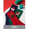 Детские теплые высокие носки с шерстью (новый год) omsa kids calzino 21n64 verde, , 23-26 (14-16), OMSA, - 3