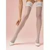 Ажурные чулки женские с кружевом omsa style 40 bianco, , 2, OMSA, - 1