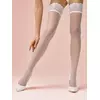 Ажурные чулки женские с кружевом omsa style 20 bianco, , 2, OMSA, - 3