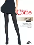 Колготки conte twist с ажурным рисунком «ромбы» nero, , 4, CONTE ELEGANT, - 1