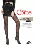 Колготки женские с анималистичным ажурным переплетением sahara nero, , 4, CONTE ELEGANT, - 1