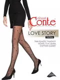 Колготки женские в точку и сердечки love story nero, , 5, CONTE ELEGANT, - 1