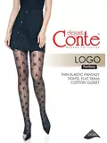 Колготки с графическим рисунком fantasy logo nero, , 3, CONTE ELEGANT, - 1
