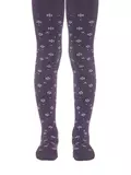 Детские колготки sof-tiki (махровые внутри) с рисунками 396 баклажан, , 128-134 (20), CONTE-KIDS, - 1