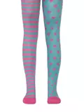 Колготки детские tip-top (весёлые ножки) 355 бирюза-розовый, , 62-74 (12), CONTE-KIDS, - 1