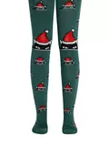 Колготки детские новогодние с помпоном «xmas cat» conte-kids 557 темно-бирюзовый, , 92-98 (14), CONTE-KIDS, - 1