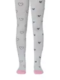 Хлопковые детские колготки tip-top с рисунком "сердечки" 510 светло-серый, , 128-134 (20), CONTE-KIDS, - 1
