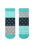 Хлопковые детские носки "веселые ножки" 282 серый-бирюза, , 18, CONTE-KIDS, - 1