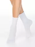 Меланжевые женские носки conte comfort 000 (без резинки) белый, , 39-41 (25-27), CONTE ELEGANT, - 1