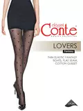 Колготки женские в ромбы и сердечки fantasy lovers nero, , 3, CONTE ELEGANT, - 1