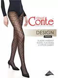 Колготки с рисунком «ромбы» и эффектом сетки conte design nero, , 2, CONTE ELEGANT, - 1