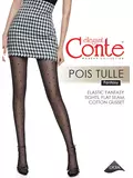 Колготки женские в горошек с эффектом мелкой сетки fantasy pois tulle nero, , 2, CONTE ELEGANT, - 1