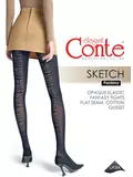 Колготки женские с надписями sketch fantasy nero, , 2, CONTE ELEGANT, - 1