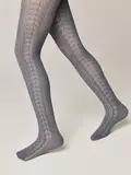 Ажурные детские колготки miss 617 темно-серый, , 150-152 (22), CONTE-KIDS, - 1