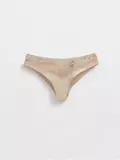 Трусы женские «бразилиана» из фактурного кружева с фигурным вырезом grafic lace lbr 1984 light almond, , 94/S, CONTE ELEGANT, - 1