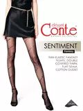 Колготки c диагональными надписями conte sentiment nero, , 4, CONTE ELEGANT, - 1