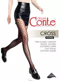 Колготки женские с рисунком «крестики» cross fantasy nero, , 3, CONTE ELEGANT, - 1