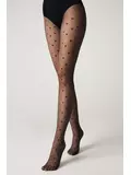 Колготки женские в сердечки и точки feeling fantasy grafit, , 2, CONTE ELEGANT, - 1