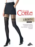 Колготки женские с имитацией гольфин liberty nero, , 2, CONTE ELEGANT, - 1