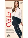 Теплые хлопковые колготки cotton 150 den nero, , 4, CONTE ELEGANT, - 1