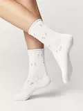 Носки женские (ажурные, без резинки) classic 628 белый, , 39-41 (25-27), CONTE ELEGANT, - 1