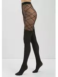 Колготки женские с имитацией гольфинов и рисунком «ромбы» concept grafit, , 2, CONTE ELEGANT, - 1