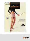 Колготки с низкой линией талии filodoro ninfa 20 vita bassa nero, , 4, FILODORO, - 1