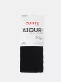 Тёплые ажурные колготки conte ajour 300 nero, , 4, CONTE ELEGANT, - 1