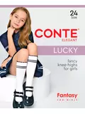 Гольфы детские с контрастными полосами из микрофибры lucky bianco, , 20, CONTE ELEGANT, - 1