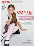 Классические матовые детские колготки princess 40 bianco, , 116-122, CONTE ELEGANT, - 1
