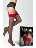 Чулки без силикона minimi dea 20 nero/rosso, , 2 (S/M), MINIMI, - 1