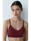 Топ на тонких бретелях с вкладышами minimi 1011s french chic bordo, , 46/48 (m/l), MINIMI, - 1